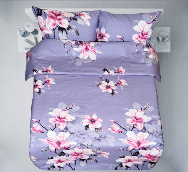 Letzte Stücke – handgefertigtes Baumwoll-Bettwäsche-Set | Lavender Magnolia