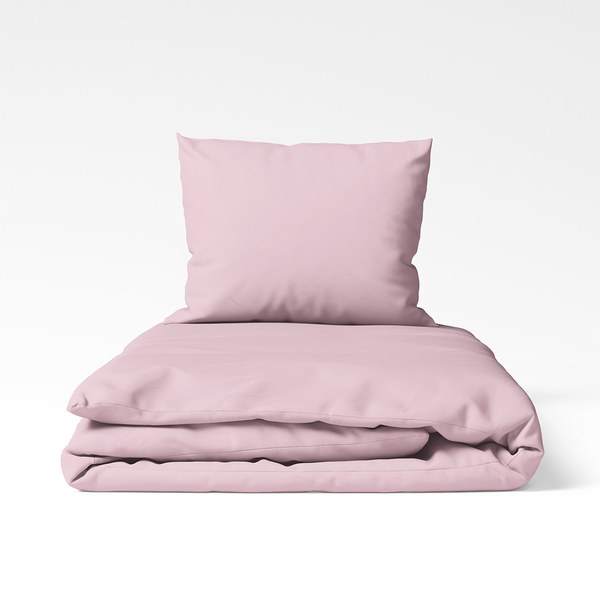 Roku darbs kokvilnas gultas veļas komplekts | Chalk Pink