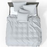 Ręcznie szyta luksusowa satynowa bawełniana poszewka na kołdrę Premium prążkowana | Antarctica