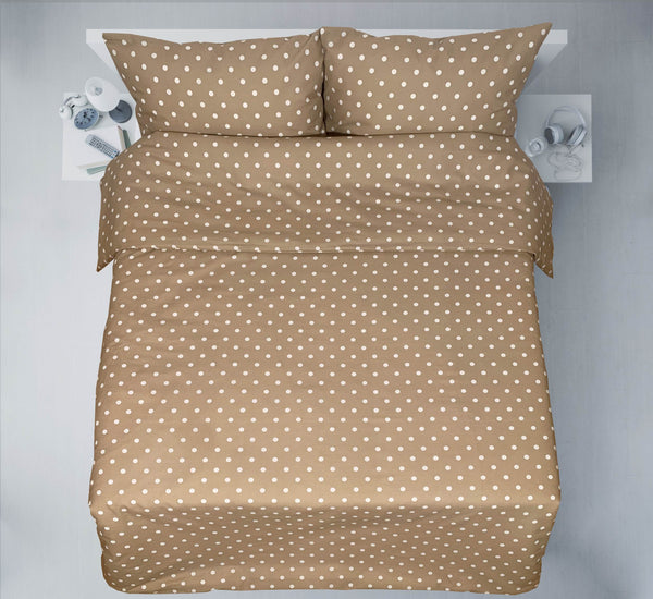 Letzte Stücke – handgefertigtes Baumwoll-Bettwäsche-Set | Caramel Dots