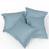 Handmade Luxurious Premium Striped Satin Cotton Pillowcase | Stone Blue