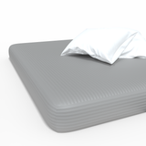 Ręcznie szyta luksusowa satynowa bawełniana prześcieradło z gumką Premium w paski | Drizzle