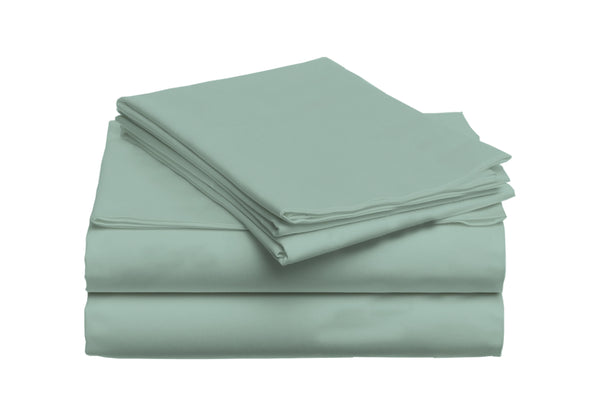 Roku darbs greznā Premium satīna kokvilnas palags bez gumijas – Blue Surf