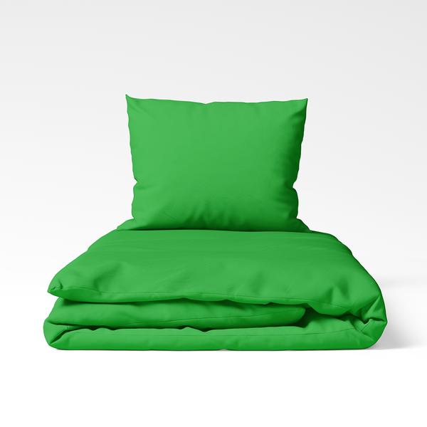 Roku darbs kokvilnas gultas veļas komplekts | Classic Green