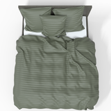 Luksusowa prążkowana tkanina satynowa 100% bawełniana Premium | Olivine