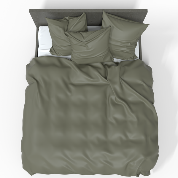 Handmade Luxury Premium Satin Cotton Bedding Set | Burnt Olive