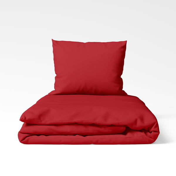 Roku darbs kokvilnas gultas veļas komplekts | Pompeian Red