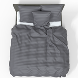 Ręcznie szyta luksusowa satynowa bawełniana poszewka na kołdrę Premium prążkowana | Tornado