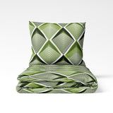 Ręcznie szyty bawełniany komplet pościeli | Emerald Pulse