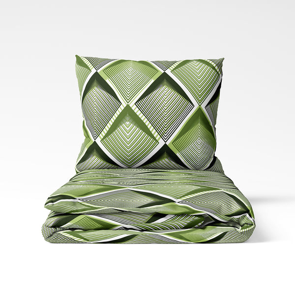 Rankų darbo medvilninis patalynės komplektas | Emerald Pulse