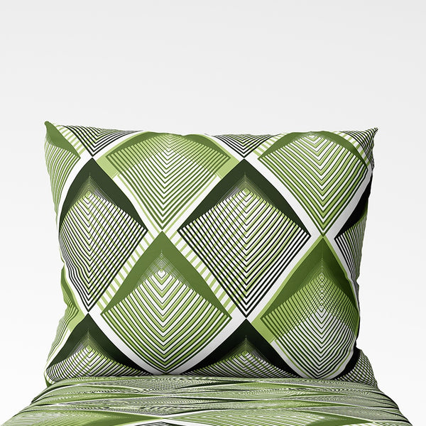 Rokām darināts kokvilnas spilvendrānas pārvalks | Emerald Pulse