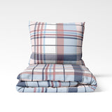 Ręcznie szyty bawełniany komplet pościeli | Blush Tartan