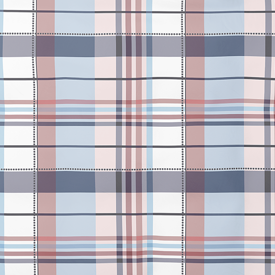 Rakstains kokvilnas audums | Blush Tartan
