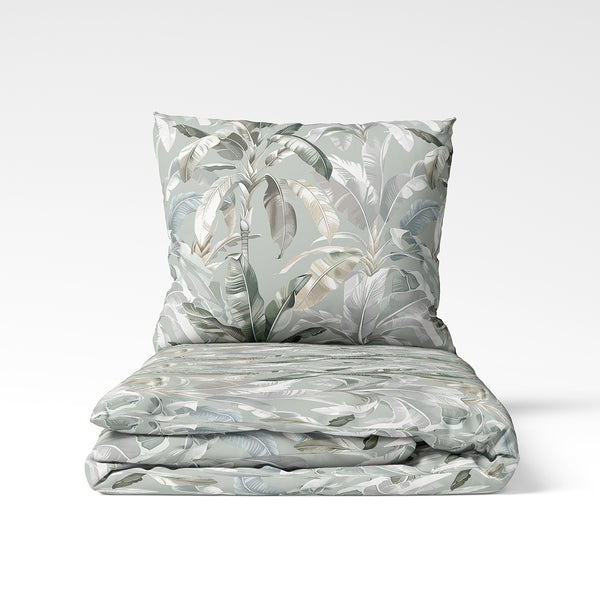 Handgefertigter Baumwoll-Bettbezug | Tropical Sage