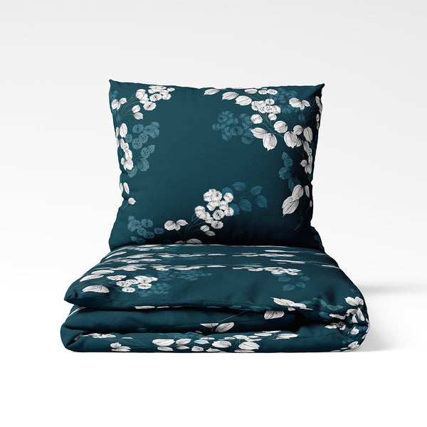 Handgefertigter Baumwoll-Bettbezug | Ocean Blossom