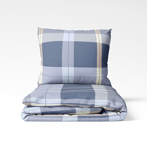 Handgefertigter Baumwoll-Bettbezug | Coastal Check