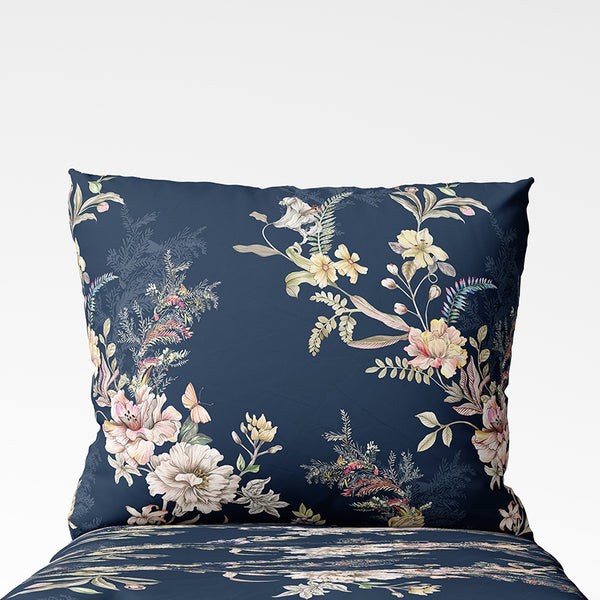 Rokām darināts kokvilnas spilvendrānas pārvalks | Midnight Garden