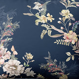 Rączkowany bawełniany materiał wzorzysty | Midnight Garden