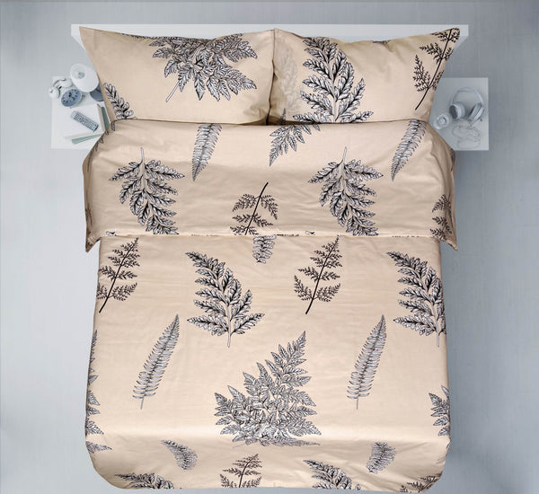 Pēdējie gabali roku darba kokvilnas gultas veļas komplekta | Sandalwood Fern