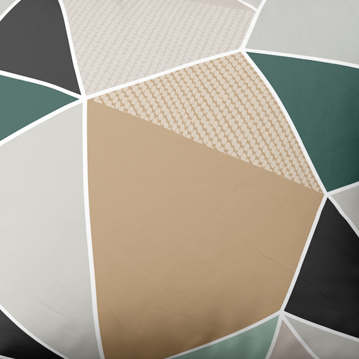 Rankų darbo medvilninis patalynės komplektas | Mosaic Green