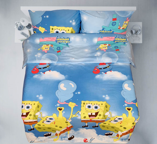 Letzte Stücke – handgefertigtes Baumwoll-Bettwäsche-Set | SpongeBob Fun