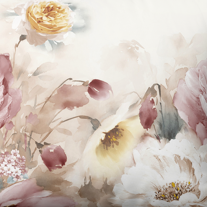 Rankų darbo medvilninis patalynės komplektas | Painted Petals