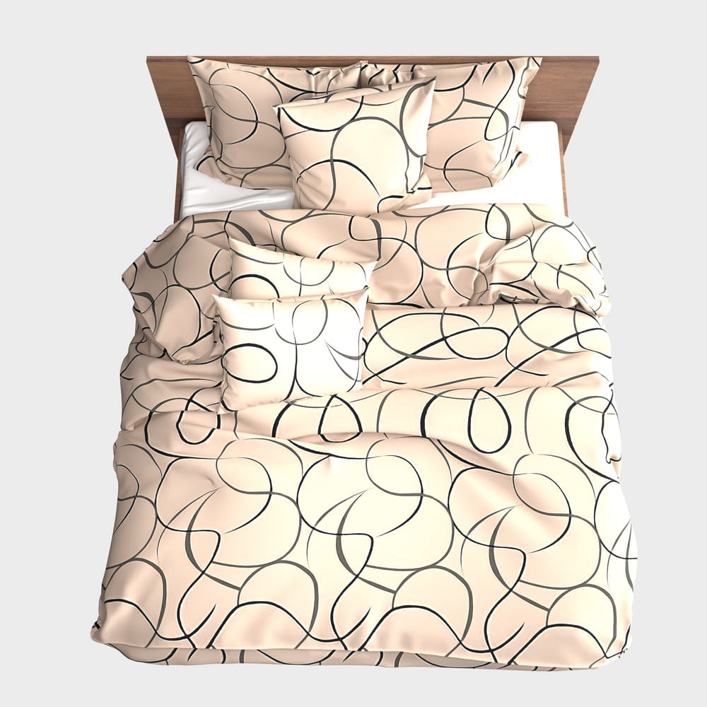 Tkanina lniana | Tangle - Lniana tkanina z nadrukiem