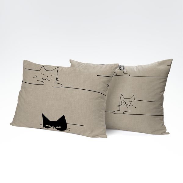 Rankų darbo medvilninis pagalvės užvalkalas | Kitty