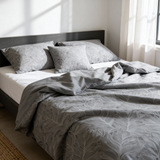 Ręcznie szyty luksusowy satynowy bawełniany komplet pościeli Deluxe | Stockholm