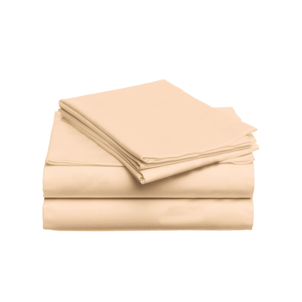 PREMIUM satynowa prześcieradło | Ecru - Prześcieradło bez gumki