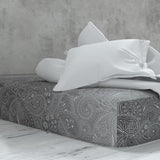 Szyta prześcieradło Deluxe z satyny z gumką | Jaipur - Płótno