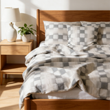 Ręcznie szyty luksusowy satynowy bawełniany komplet pościeli Deluxe | Frankfurt