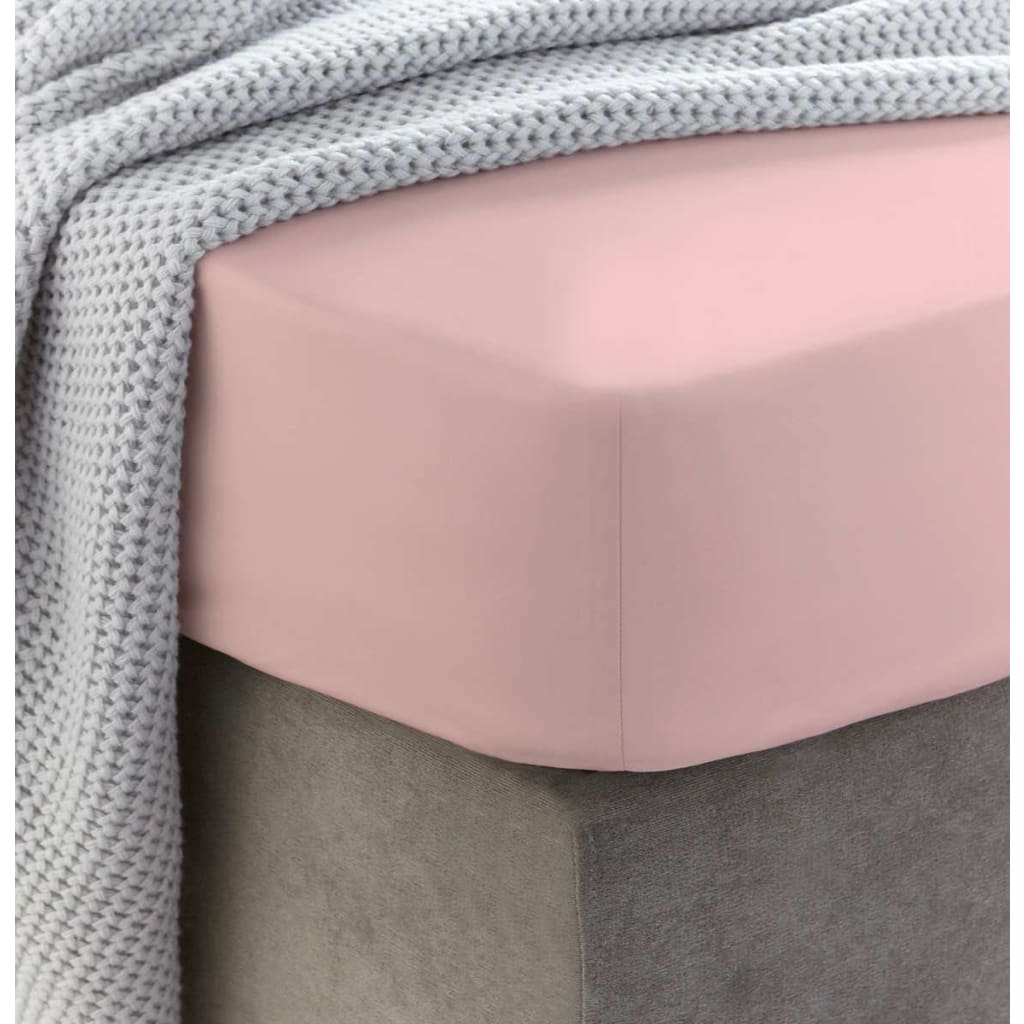 Sewn cotton fitted sheet with elastic | Gossamer pink - Cotton