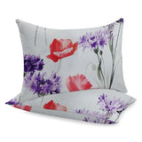 Poszewka na poduszkę z tkaniny bawełnianej | Kwiaty polne -